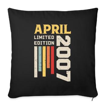 April 2007 - Birthday Gift April 2007 April - Sofa pillowcase 17,3'' x 17,3'' (45 x 45 cm) - black - Front