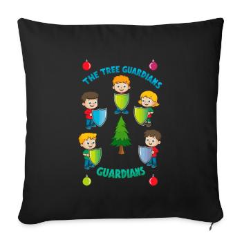 Les gardiens des arbres - Housse de coussin décorative 45 x 45 cm - noir - Devant
