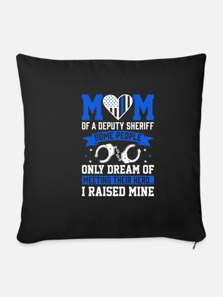 Polizei Mama - Supporter - Sofakissenbezug 45 x 45 cm - Schwarz