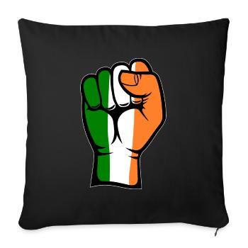 Irland Flagge Faust Hand Symbol - Sofakissenbezug 45 x 45 cm - Schwarz - Vorne