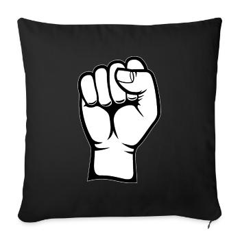 Faust Hand Symbol weiß PNG - Sofakissenbezug 45 x 45 cm - Schwarz - Vorne