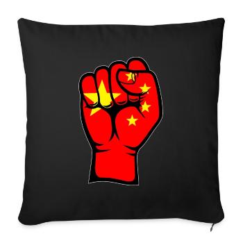 China Flagge Faust Hand Symbol - Sofakissenbezug 45 x 45 cm - Schwarz - Vorne