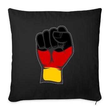 Deutschland Flagge Faust Hand Symbol - Sofakissenbezug 45 x 45 cm - Schwarz - Vorne