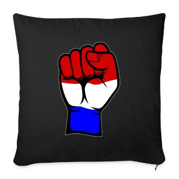 Holland Flagge Faust Hand Symbol - Sofakissenbezug 45 x 45 cm - Schwarz - Vorne