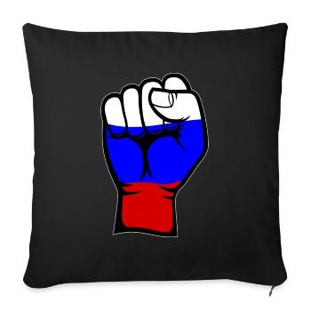 Russland Flagge Faust Hand Symbol - Sofakissenbezug 45 x 45 cm - Schwarz - Vorne