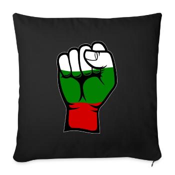 Bulgarien Flagge Faust Hand Symbol - Sofakissenbezug 45 x 45 cm - Schwarz - Vorne