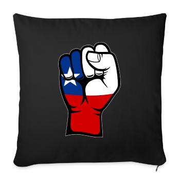 Chile Flagge Faust Hand Symbol - Sofakissenbezug 45 x 45 cm - Schwarz - Vorne