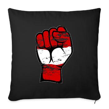 Austria Flag Fist Hand Used Symbol - Sofa pillowcase 17,3'' x 17,3'' (45 x 45 cm) - black - Front