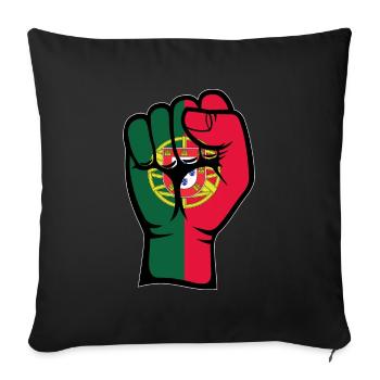 Portugal Flagge Faust Hand Symbol - Sofakissenbezug 45 x 45 cm - Schwarz - Vorne