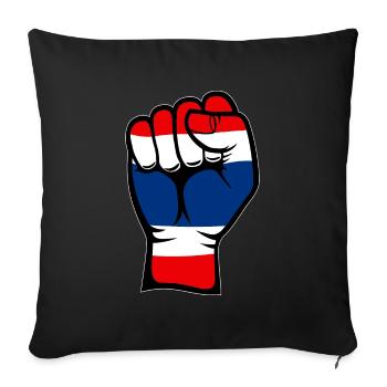 Icône de la main du drapeau de la Thaïlande - Housse de coussin décorative 45 x 45 cm - noir - Devant