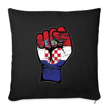 Croatia Flag Fist Hand Used Symbol - Sofa pillowcase 17,3'' x 17,3'' (45 x 45 cm) - black - Front