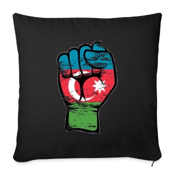 Azerbaijan Flag Fist Hand Used Symbol - Sofa pillowcase 17,3'' x 17,3'' (45 x 45 cm) - black - Front