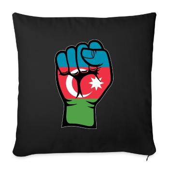 Aserbaidschan Flagge Faust Hand Symbol - Sofakissenbezug 45 x 45 cm - Schwarz - Vorne