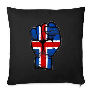 Iceland Flag Fist Hand Used Symbol - Sofa pillowcase 17,3'' x 17,3'' (45 x 45 cm) - black - Front
