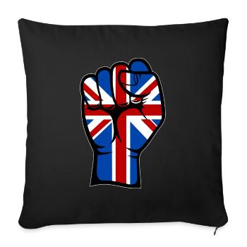 Britische Flagge Faust Flagge Faust Hand Symbol - Sofakissenbezug 45 x 45 cm - Schwarz - Vorne