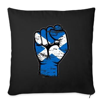 Schottland Flagge Faust Hand Symbol - Sofakissenbezug 45 x 45 cm - Schwarz - Vorne