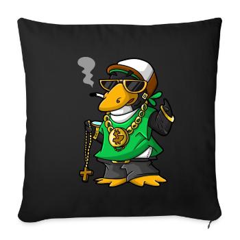 Manchot gangster - Housse de coussin décorative 45 x 45 cm - noir - Devant
