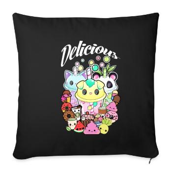 Kawaii - Sweets - Sofakissenbezug 45 x 45 cm - Schwarz - Vorne