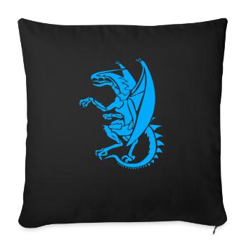 blue dragon t shirt dragon blue mythical creature - Sofa pillowcase 17,3'' x 17,3'' (45 x 45 cm) - black - Front