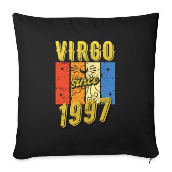 Virgo 1997 Zodiac Birthday Gift - Sofa pillowcase 17,3'' x 17,3'' (45 x 45 cm) - black - Front