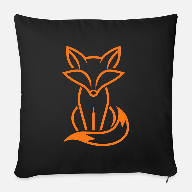 Fuchs - Sofakissenbezug 45 x 45 cm - Schwarz