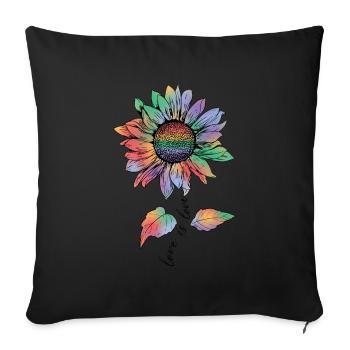 Schwul Lesbisch Regenbogen T-Shirt Geschenkidee - Sofakissenbezug 45 x 45 cm - Schwarz - Vorne
