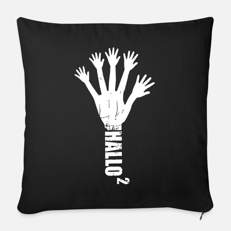 Hello hand tree - Sofa pillowcase 17,3'' x 17,3'' (45 x 45 cm) - black