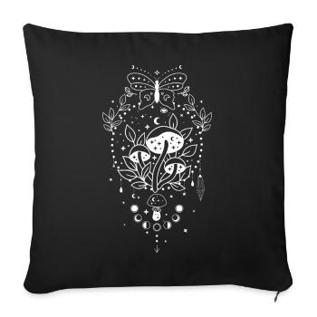 Magical nature mushroom - Sofa pillowcase 17,3'' x 17,3'' (45 x 45 cm) - black - Front