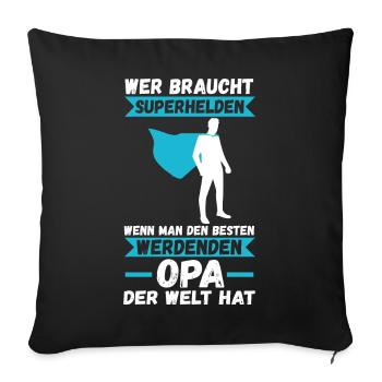 Werdender Großvater Opa - Sofakissenbezug 45 x 45 cm - Schwarz - Vorne