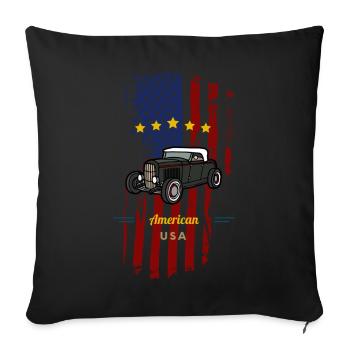 Hot Rod américain - Housse de coussin décorative 45 x 45 cm - noir - Devant