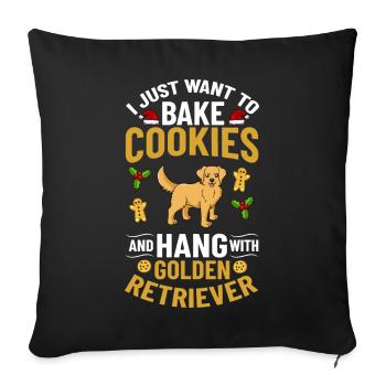 Golden Retriever Dog Puppy Owner Christmas - Sofa pillowcase 17,3'' x 17,3'' (45 x 45 cm) - black - Front