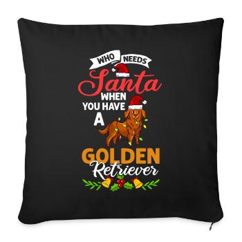Golden Retriever Dog Puppy Owner Christmas - Sofa pillowcase 17,3'' x 17,3'' (45 x 45 cm) - black - Front
