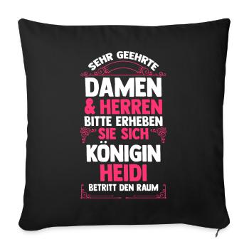 Vorname Heidi - Sofakissenbezug 45 x 45 cm - Schwarz - Vorne