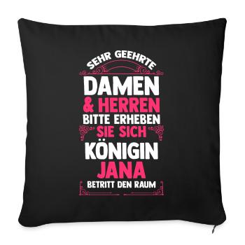 Jana - Sofakissenbezug 45 x 45 cm - Schwarz - Vorne