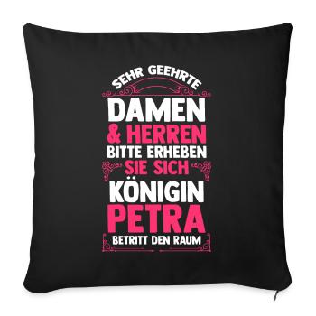 Name Petra - Sofakissenbezug 45 x 45 cm - Schwarz - Vorne