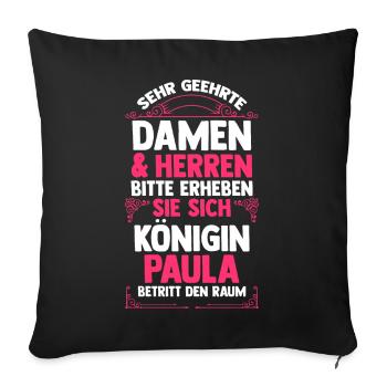 Name Paula - Sofakissenbezug 45 x 45 cm - Schwarz - Vorne
