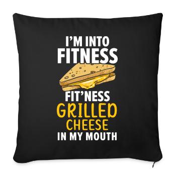 In Fitness Fit'ness Grilled cheese in my mouth - Sofa pillowcase 17,3'' x 17,3'' (45 x 45 cm) - black - Front