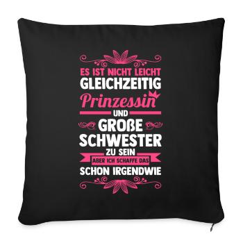 Geschwister Schwestern Schwester - Sofakissenbezug 45 x 45 cm - Schwarz - Vorne