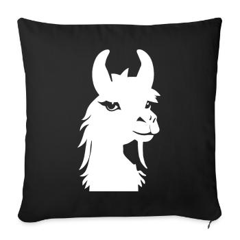 Lustige Lama-Silhouette Freche Spaß-Lamas - Sofakissenbezug 45 x 45 cm - Schwarz - Vorne