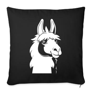 Lustige Lama Silhouette Freche lustige Lamas - Sofakissenbezug 45 x 45 cm - Schwarz - Vorne