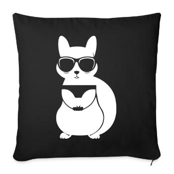 Funny Alpaca Wearing Sunglasses Cool Alpacas - Sofa pillowcase 17,3'' x 17,3'' (45 x 45 cm) - black - Front