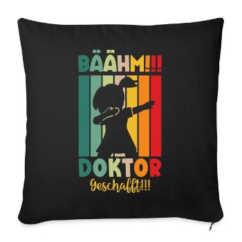 Doktor Geschafft 2024 - Sofakissenbezug 45 x 45 cm - Schwarz - Vorne