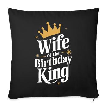 Femme Épouse Partenaire Famille Marié - Housse de coussin décorative 45 x 45 cm - noir - Devant