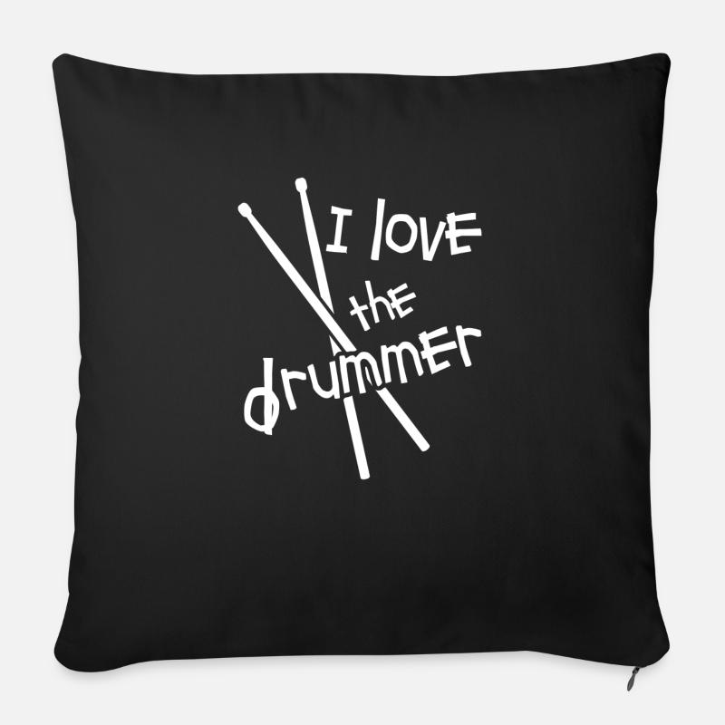 I love the Drummer - Sofakissenbezug 45 x 45 cm - Schwarz