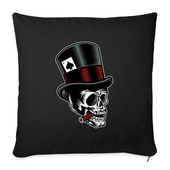 Skull with cylinder - Sofa pillowcase 17,3'' x 17,3'' (45 x 45 cm) - black - Front