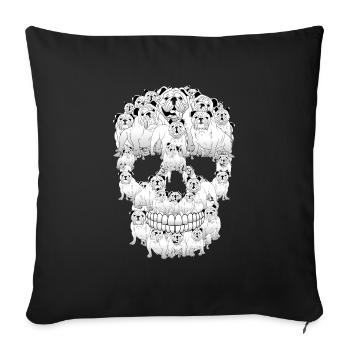 Halloween English Bulldog Skull Dog Lover Spooky - Sofa pillowcase 17,3'' x 17,3'' (45 x 45 cm) - black - Front