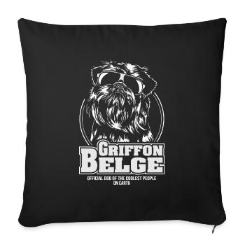 GRIFFON BELGE coolest people dog saying Wilsigns - Sofa pillowcase 17,3'' x 17,3'' (45 x 45 cm) - black - Front