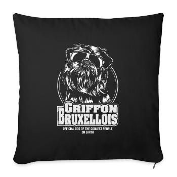 GRIFFON BRUXELLOIS coolest people saying Wilsigns - Sofa pillowcase 17,3'' x 17,3'' (45 x 45 cm) - black - Front