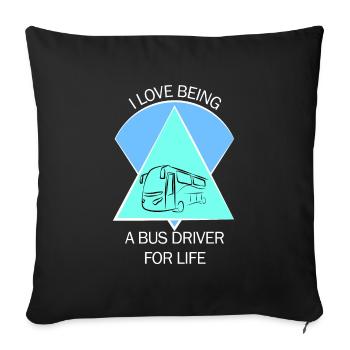 Chauffeur d’autobus scolaire Chauffeur d’autobus scolaire - Housse de coussin décorative 45 x 45 cm - noir - Devant