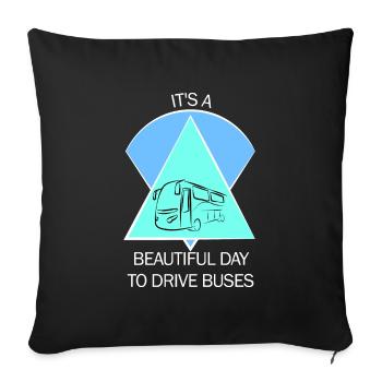 Chauffeur d’autobus scolaire Chauffeur d’autobus scolaire - Housse de coussin décorative 45 x 45 cm - noir - Devant